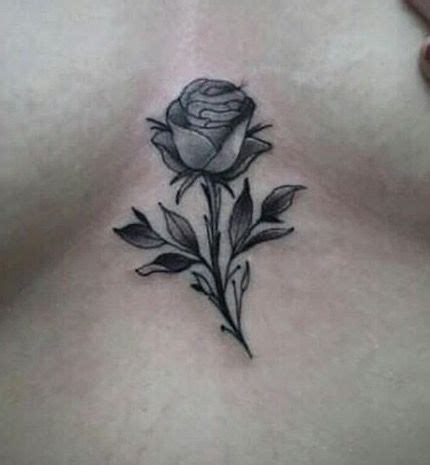 rose tattoo between boobs|40 Gorgeous Tattoos Between Boobs